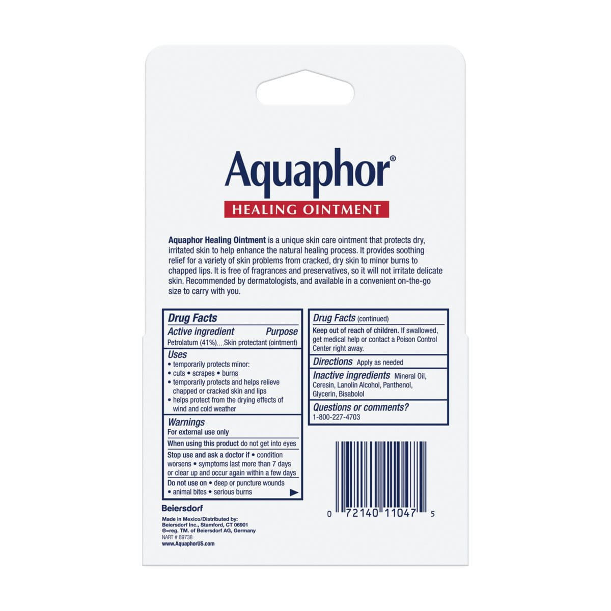 Aquaphor Healing Ointment Minor Wound Care 2 035Oz